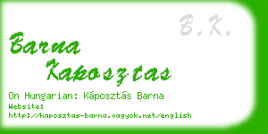 barna kaposztas business card